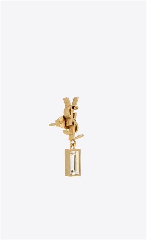 ysl cassandra earrings|Cassandre single earring in metal and rhinestones .